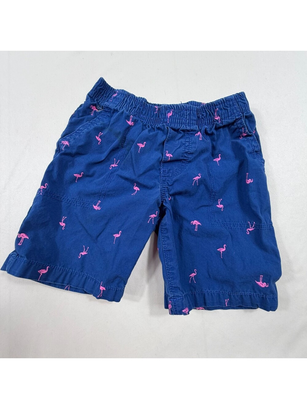 Carter's Toddler 4T Navy Blue Shorts with Pink Flamingo Print
